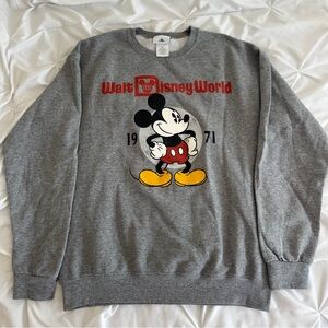Disney World Grey Mickey Mouse Crewneck